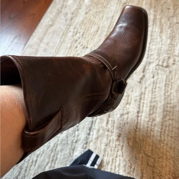 Brown Leather Frye Harness boots motorcycle - Picture 8 of 12